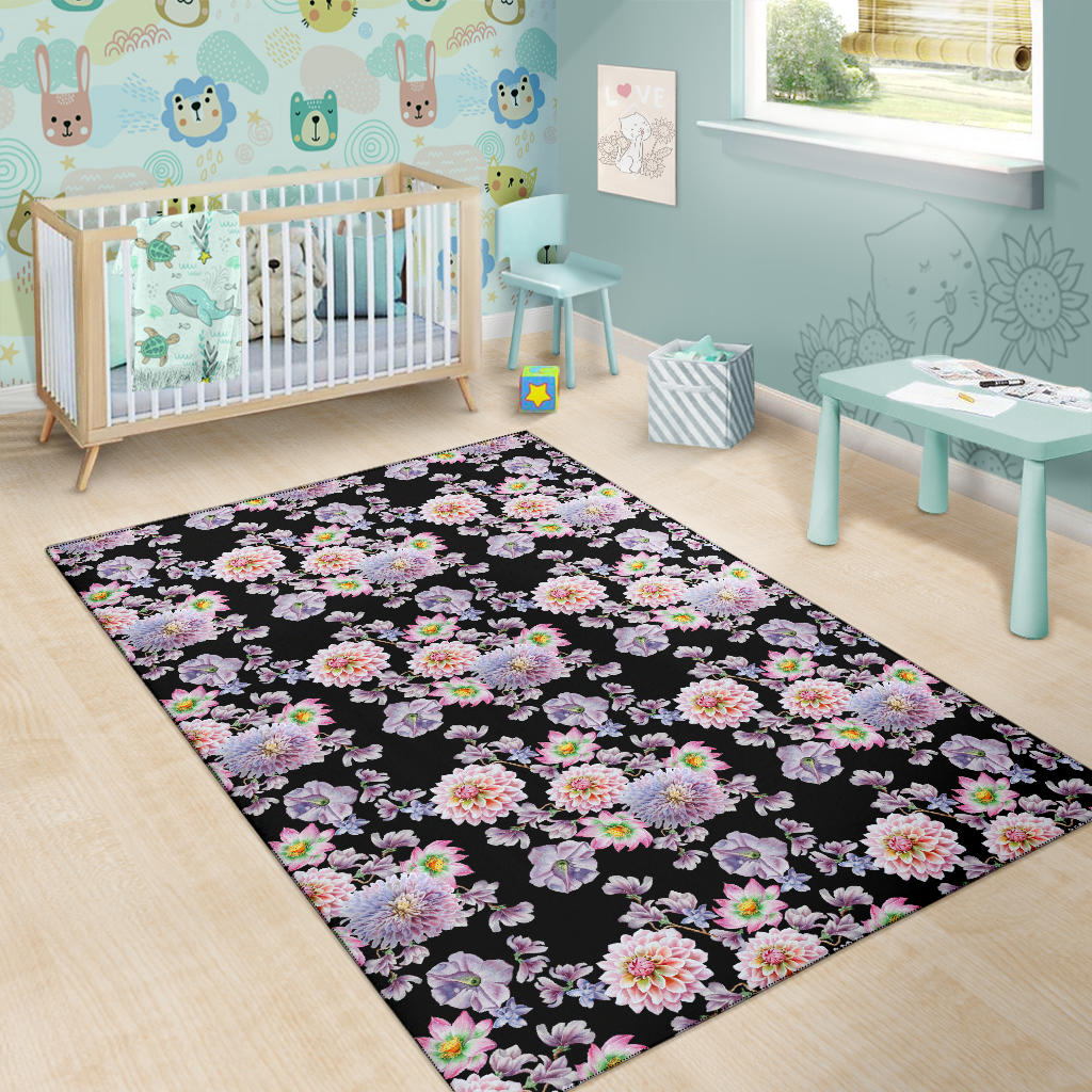 Dahlia Pattern Print Design DH012 Area Rugs