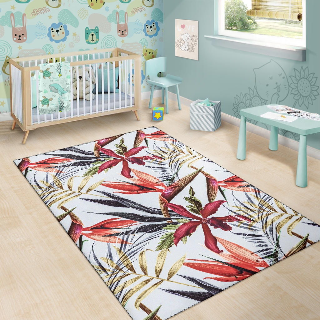 Tropical Flower Pattern Print Design TF021 Area Rugs