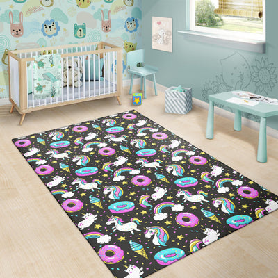 Donut Unicorn Pattern Print Design DN09 Area Rugs