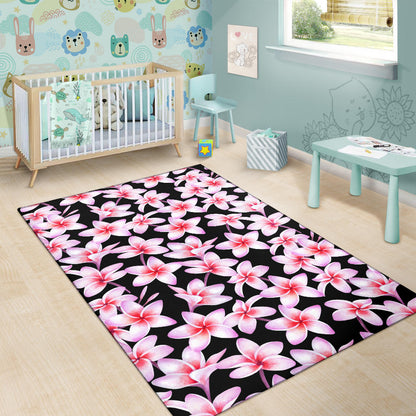 Pink Plumeria Pattern Print Design PM09 Area Rugs
