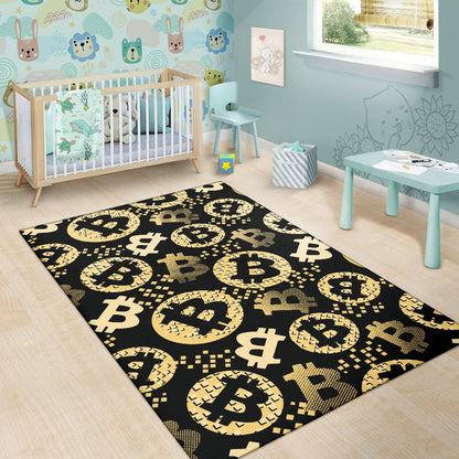 Bitcoin Pattern Print Design DO06 Area Rugs