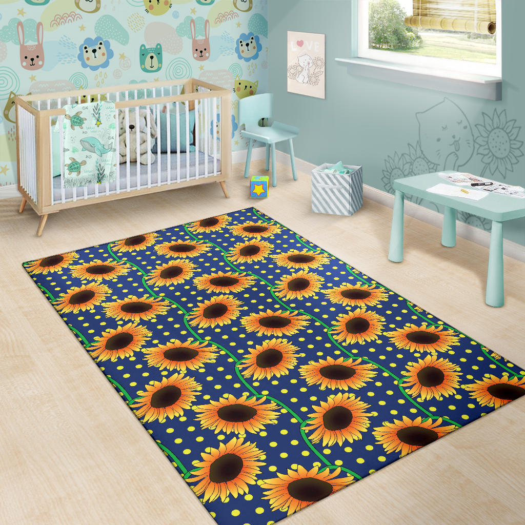 Sunflower Pattern Print Design SF03 Area Rugs