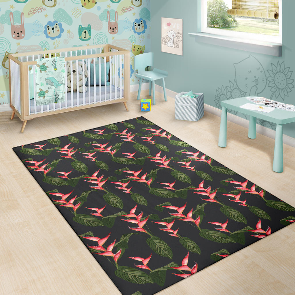 Heliconia Pattern Print Design HL07 Area Rugs