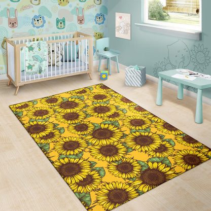 Sunflower Pattern Print Design SF04 Area Rugs
