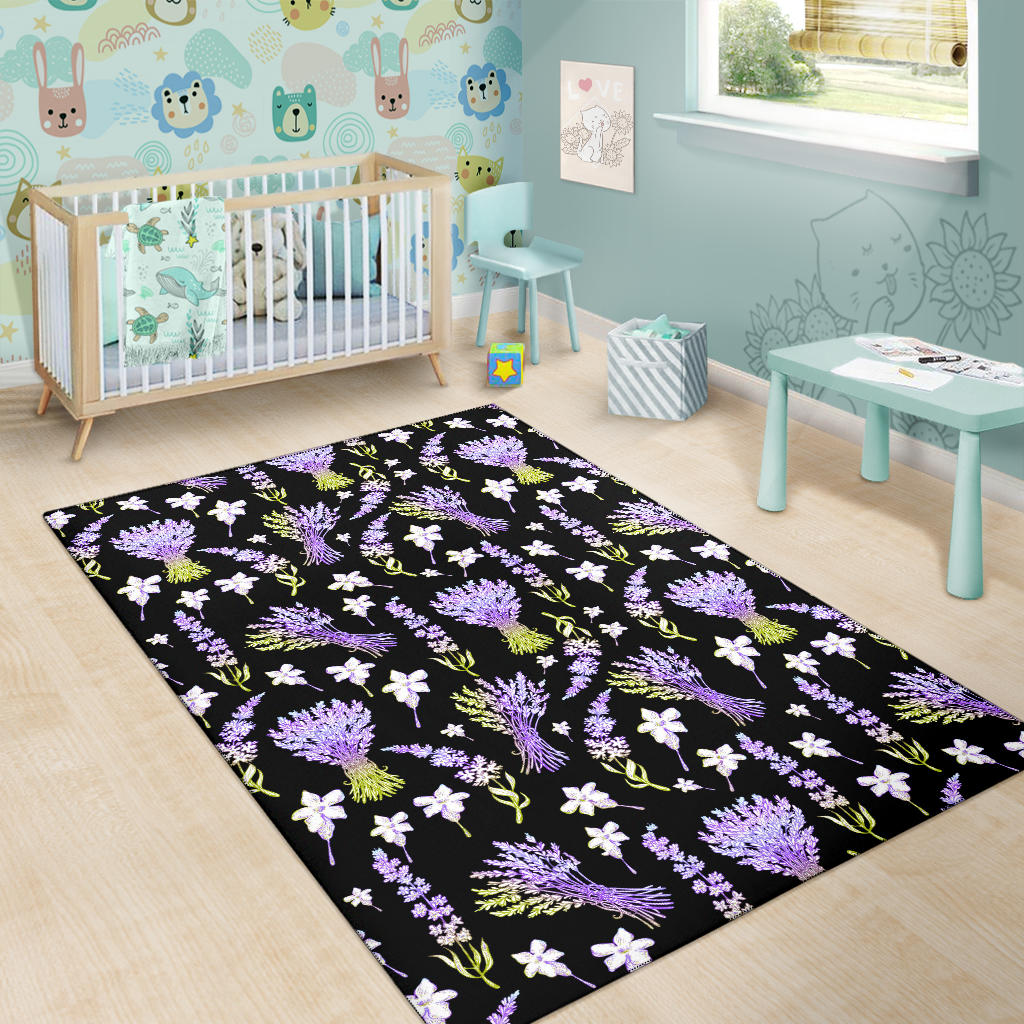 Lavender Pattern Print Design LV04 Area Rugs
