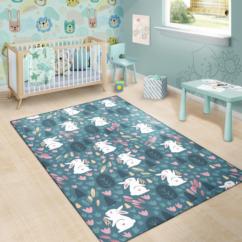 Rabbit Pattern Print Design RB013 Area Rugs