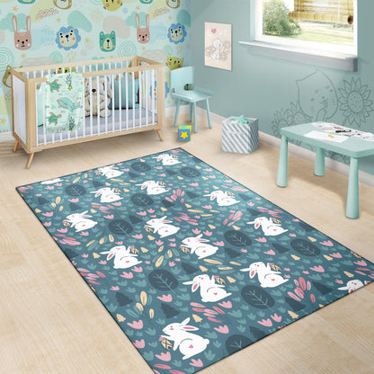 Rabbit Pattern Print Design RB013 Area Rugs