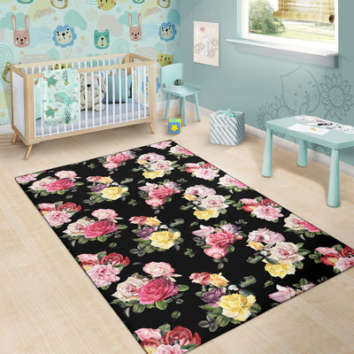 Rose Pattern Print Design RO010 Area Rugs