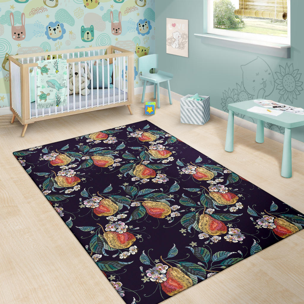 Pear Pattern Print Design PE02 Area Rugs