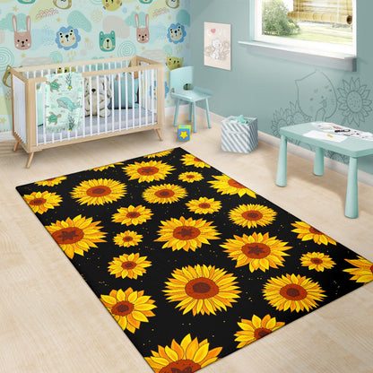 Sunflower Pattern Print Design SF09 Area Rugs