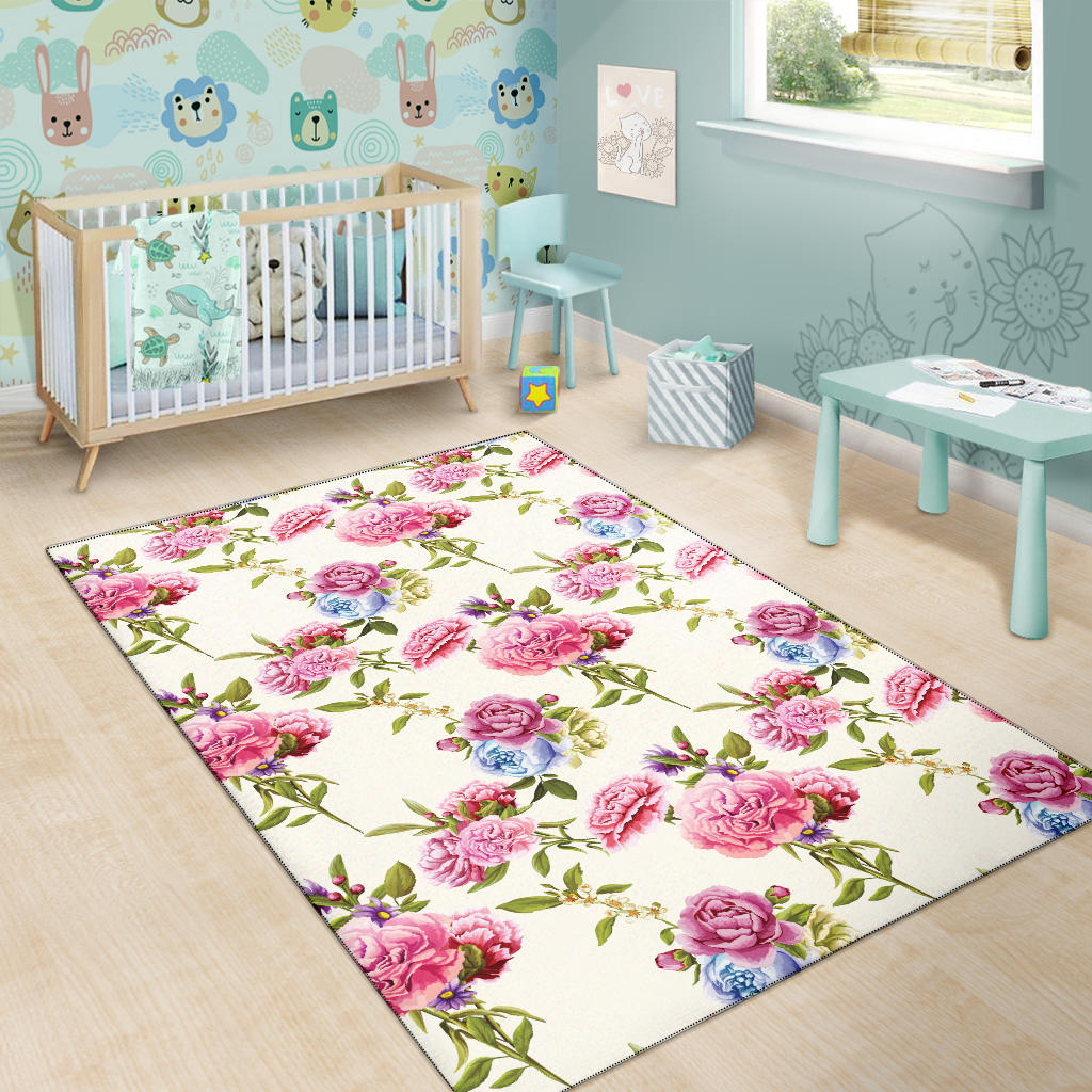 Carnations Pattern Print Design CN02 Area Rugs