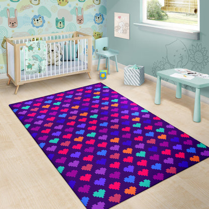 Heart Pixel Pattern Print Design HE03 Area Rugs