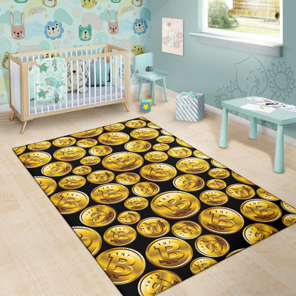 Bitcoin Pattern Print Design DO05 Area Rugs