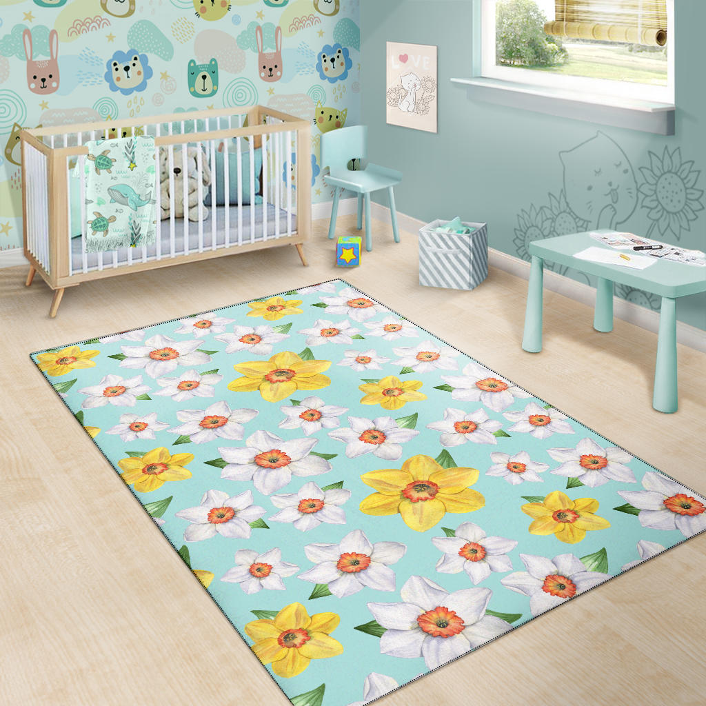 Daffodils Pattern Print Design DF07 Area Rugs