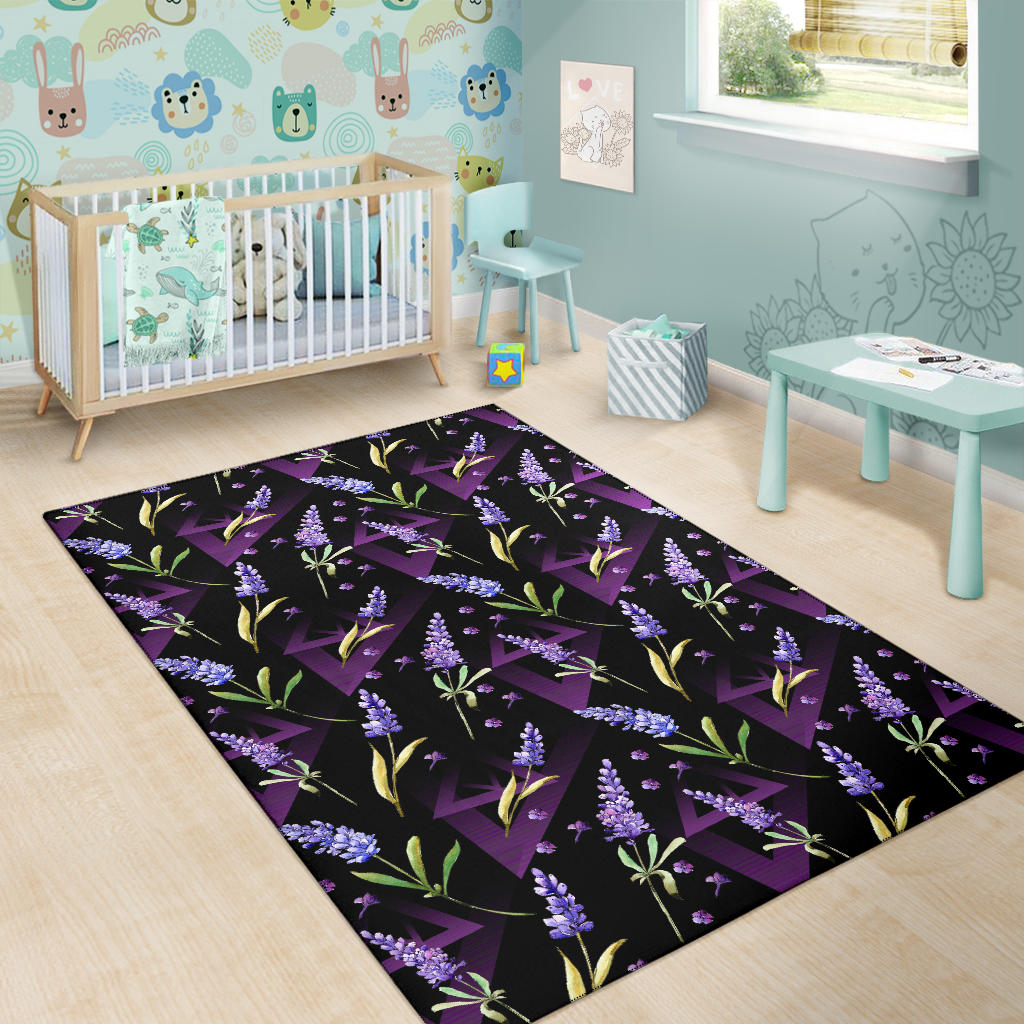Lavender Pattern Print Design LV07 Area Rugs