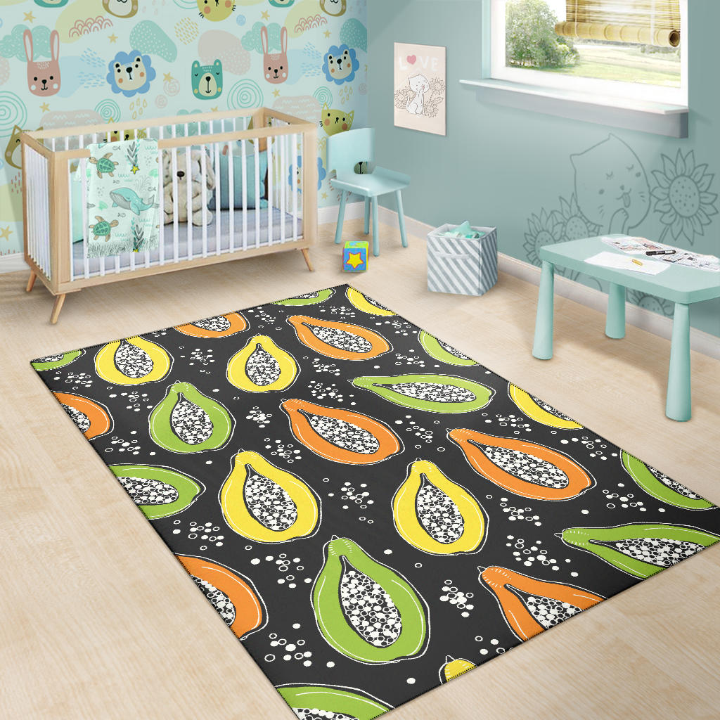 Papaya Pattern Print Design PP05 Area Rugs