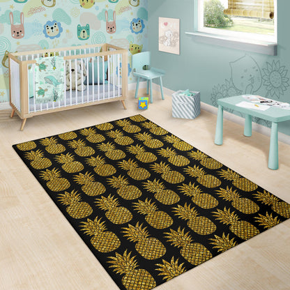 Gold Pineapple Pattern Print Design PP011 Area Rugs