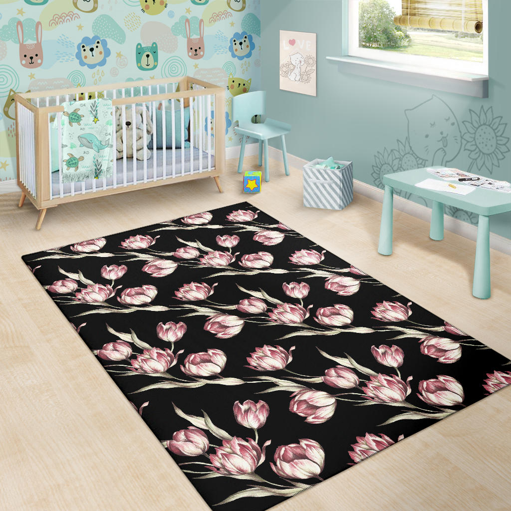 Tulip Pink Pattern Print Design TP02 Area Rugs