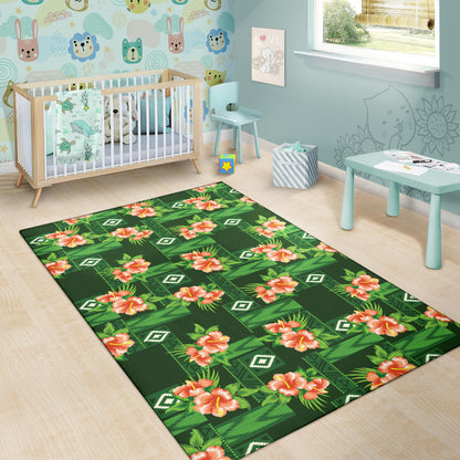 Hibiscus Pattern Print Design HB05 Area Rugs