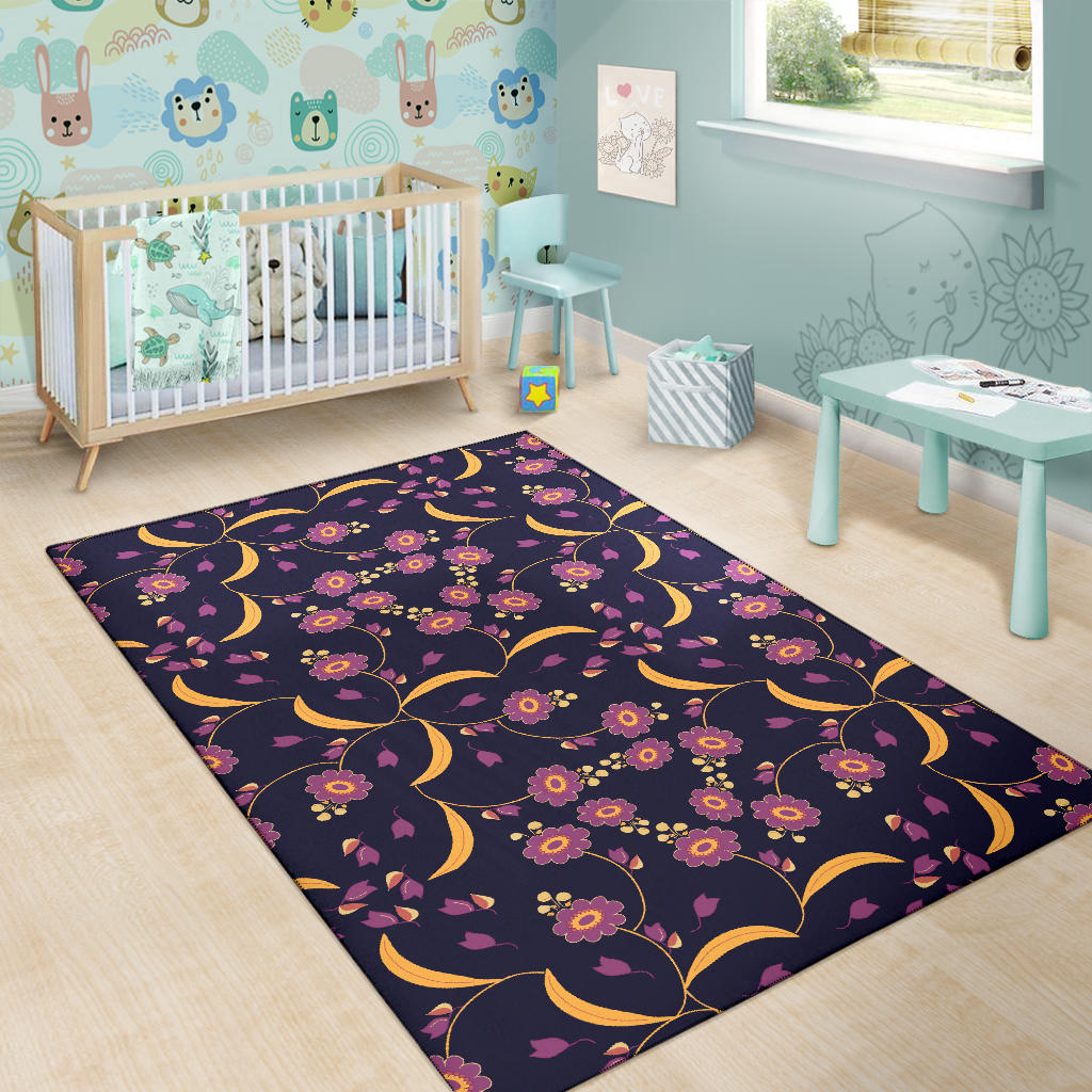 Anemone Pattern Print Design AM012 Area Rugs