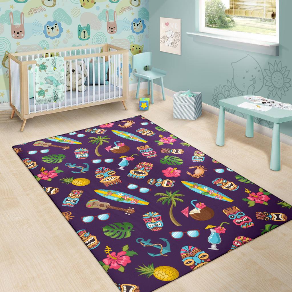 Hawaiian Themed Pattern Print Design H024 Area Rugs