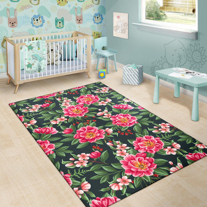 Summer Floral Pattern Print Design SF06 Area Rugs