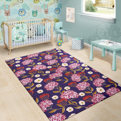 Hydrangea Pattern Print Design HD010 Area Rugs