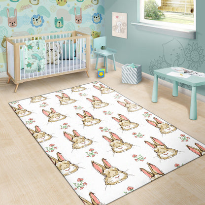 Rabbit Pattern Print Design RB09 Area Rugs