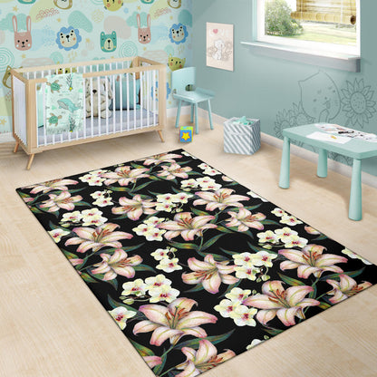 Lily Pattern Print Design LY03 Area Rugs
