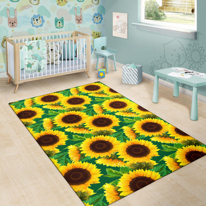 Sunflower Pattern Print Design SF02 Area Rugs