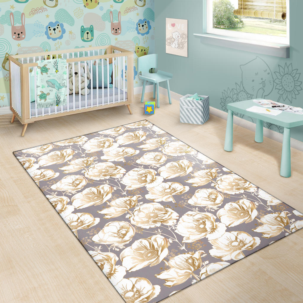 Anemone Pattern Print Design AM05 Area Rugs