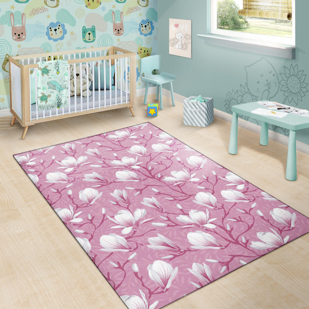 Magnolia Pattern Print Design MAG05 Area Rugs