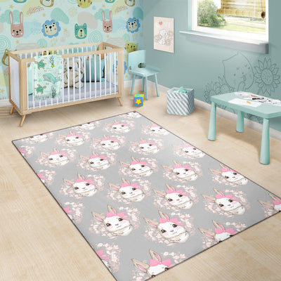 Rabbit Pattern Print Design RB07 Area Rugs