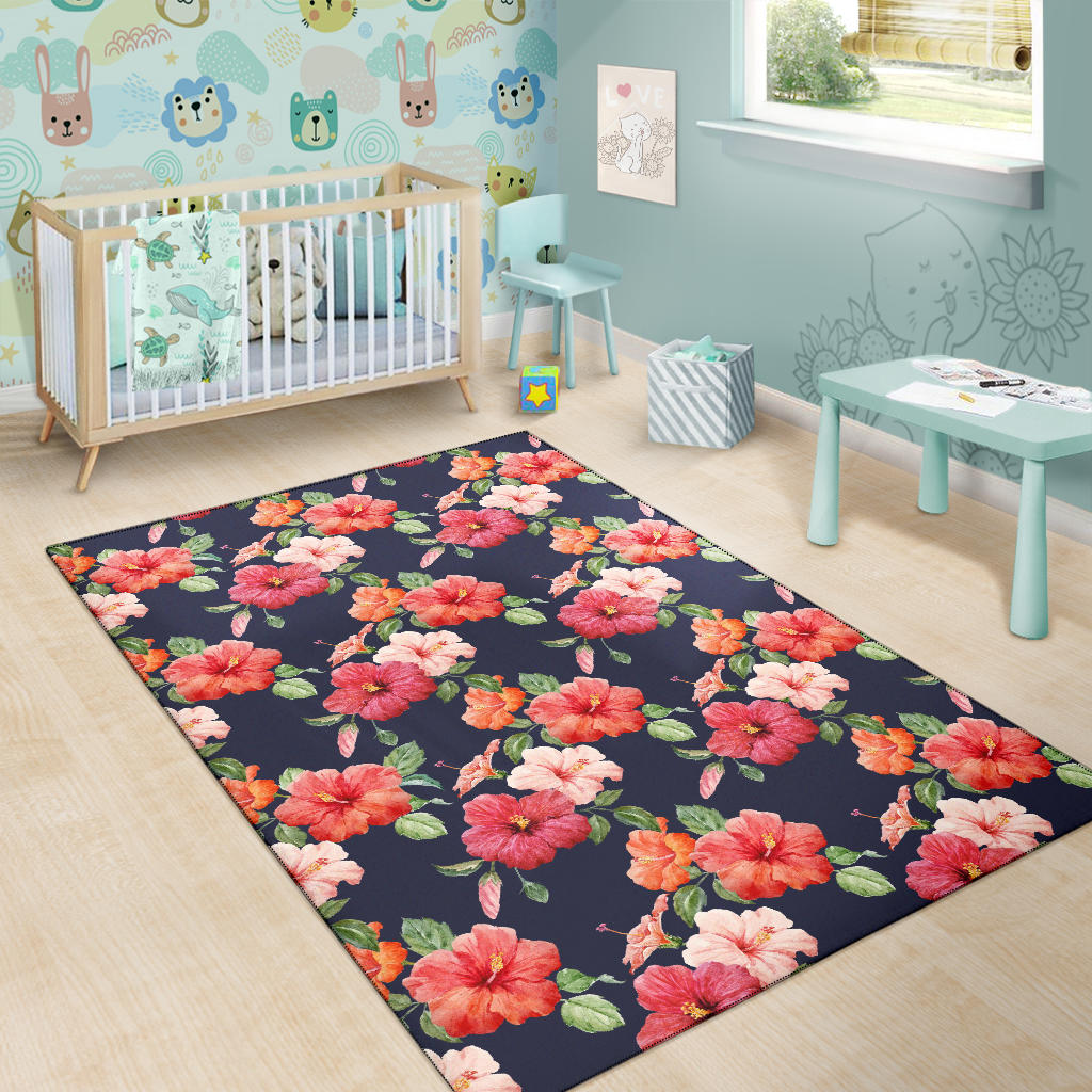 Tropical Flower Pattern Print Design TF020 Area Rugs