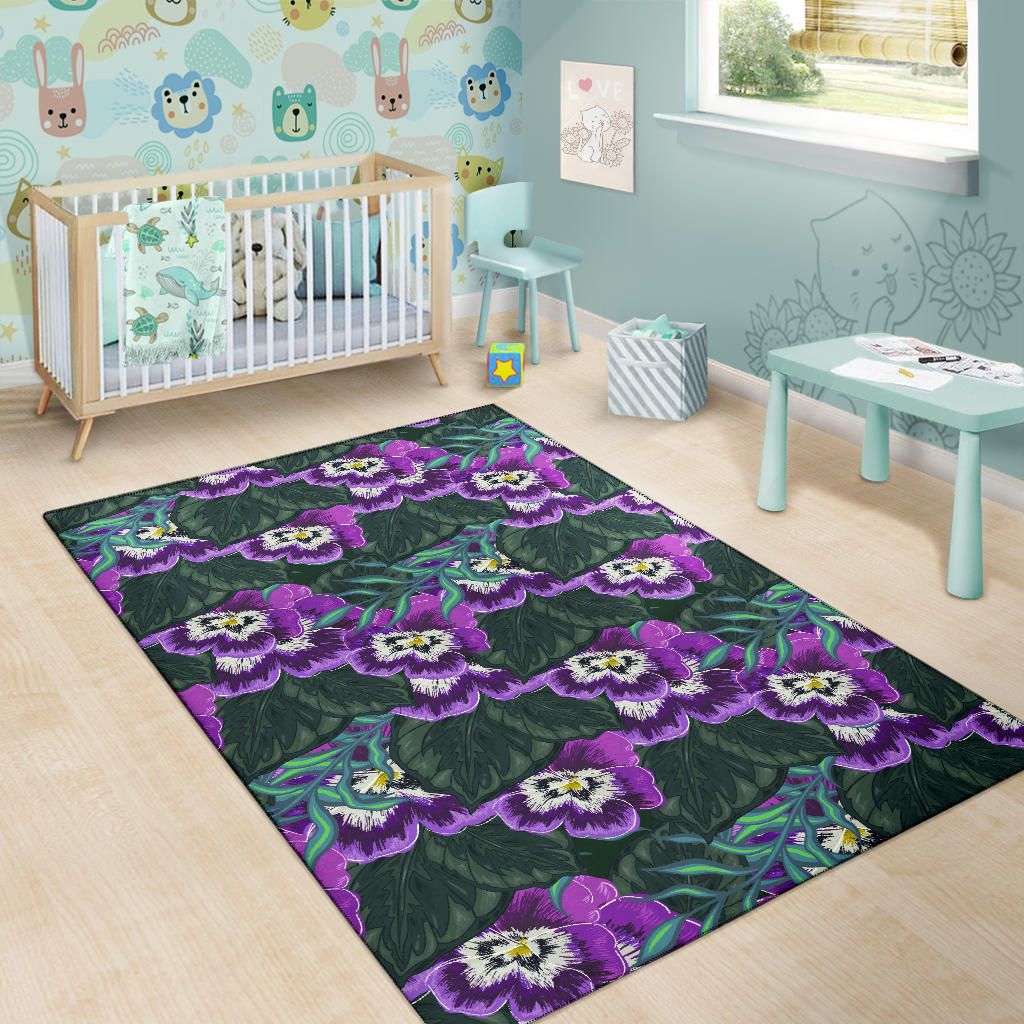 Pansy Pattern Print Design PS07 Area Rugs