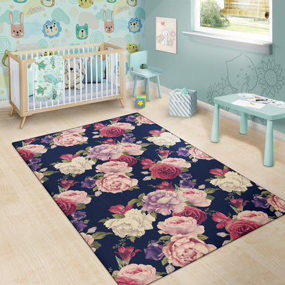 Peony Pattern Print Design PE03 Area Rugs