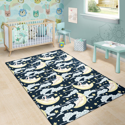 Rabbit Sleeping Pattern Print Design RB08 Area Rugs