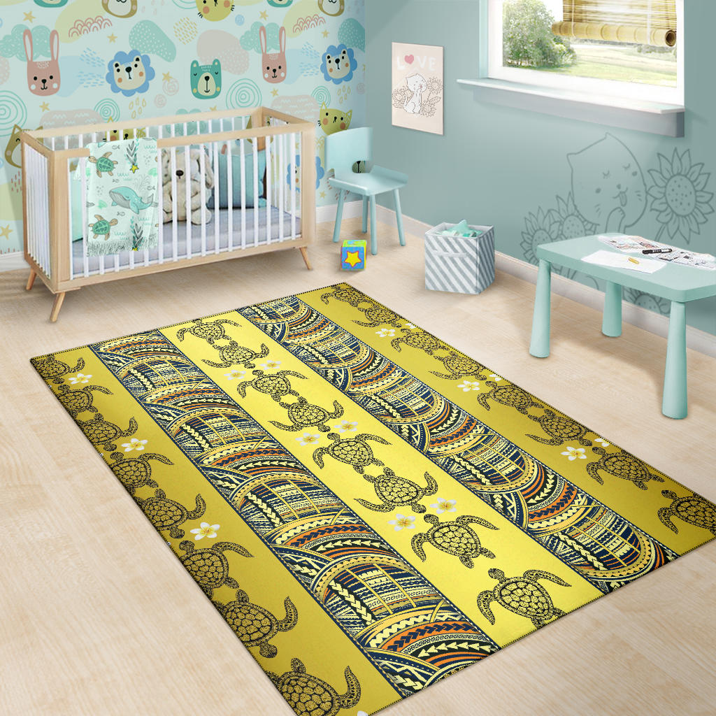 Polynesian Turtle Hawaiian Design Print Area Rugs