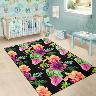 Amaryllis Pattern Print Design AL09 Area Rugs