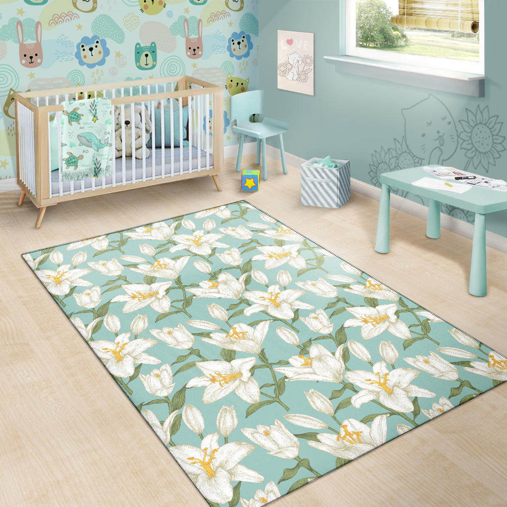 Lily Pattern Print Design LY09 Area Rugs