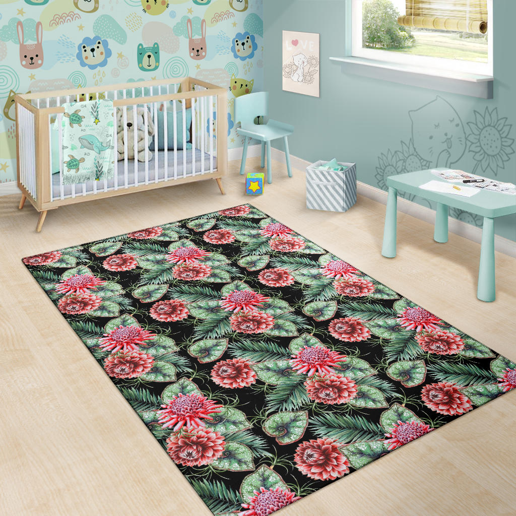 Dahlia Pattern Print Design DH06 Area Rugs