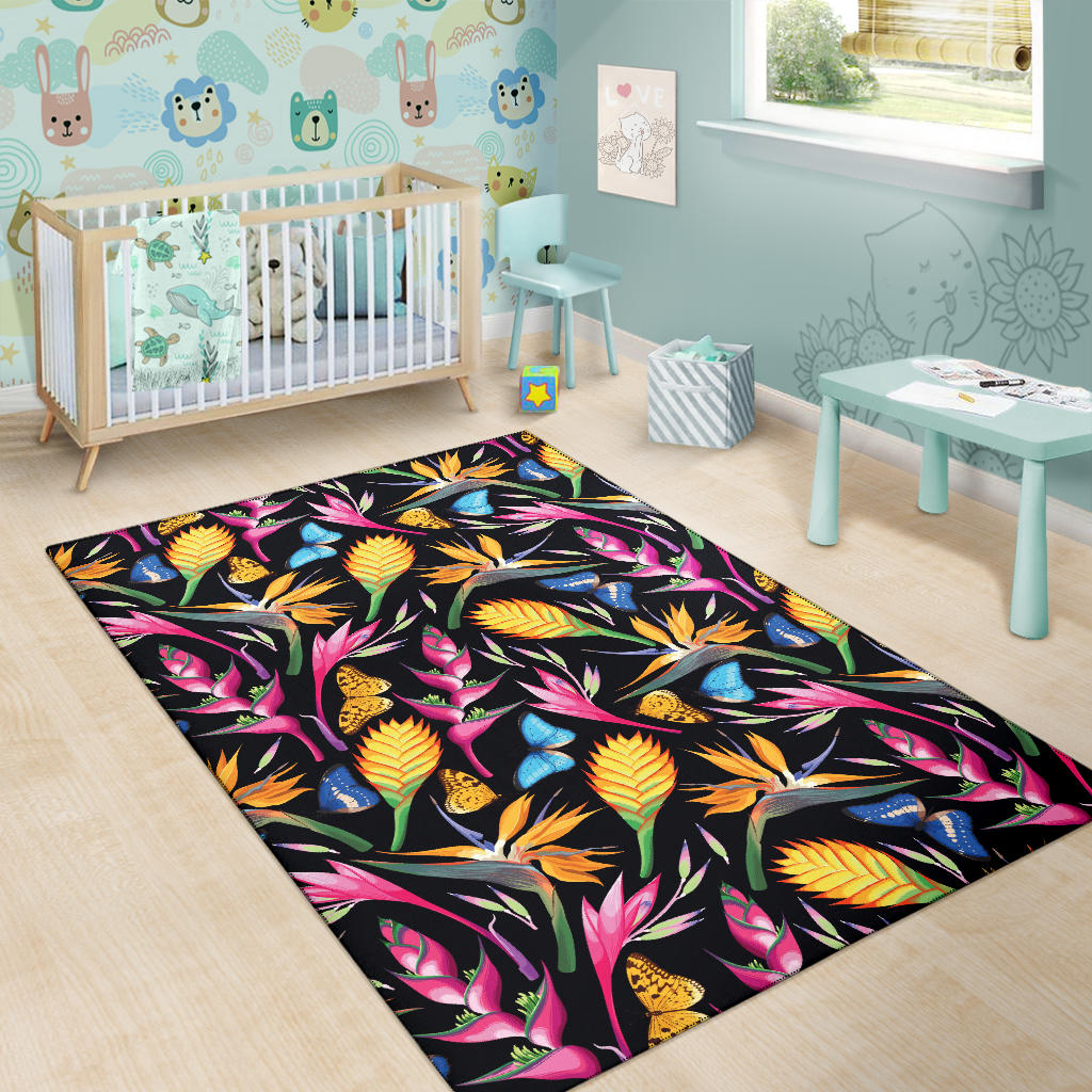Tropical Flower Pattern Print Design TF016 Area Rugs