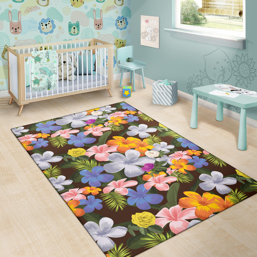 Plumeria Pattern Print Design PM03 Area Rugs