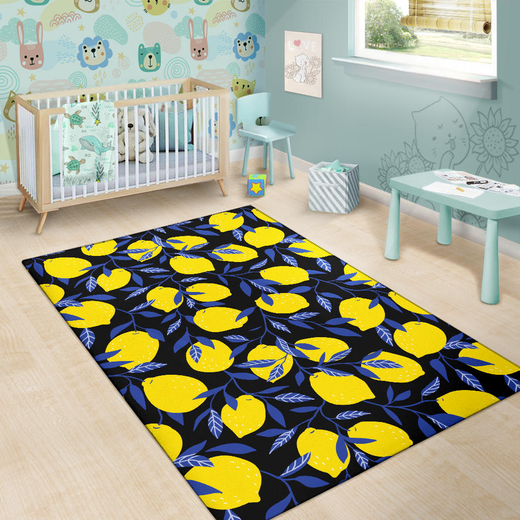 Lemon Pattern Print Design LM01 Area Rugs