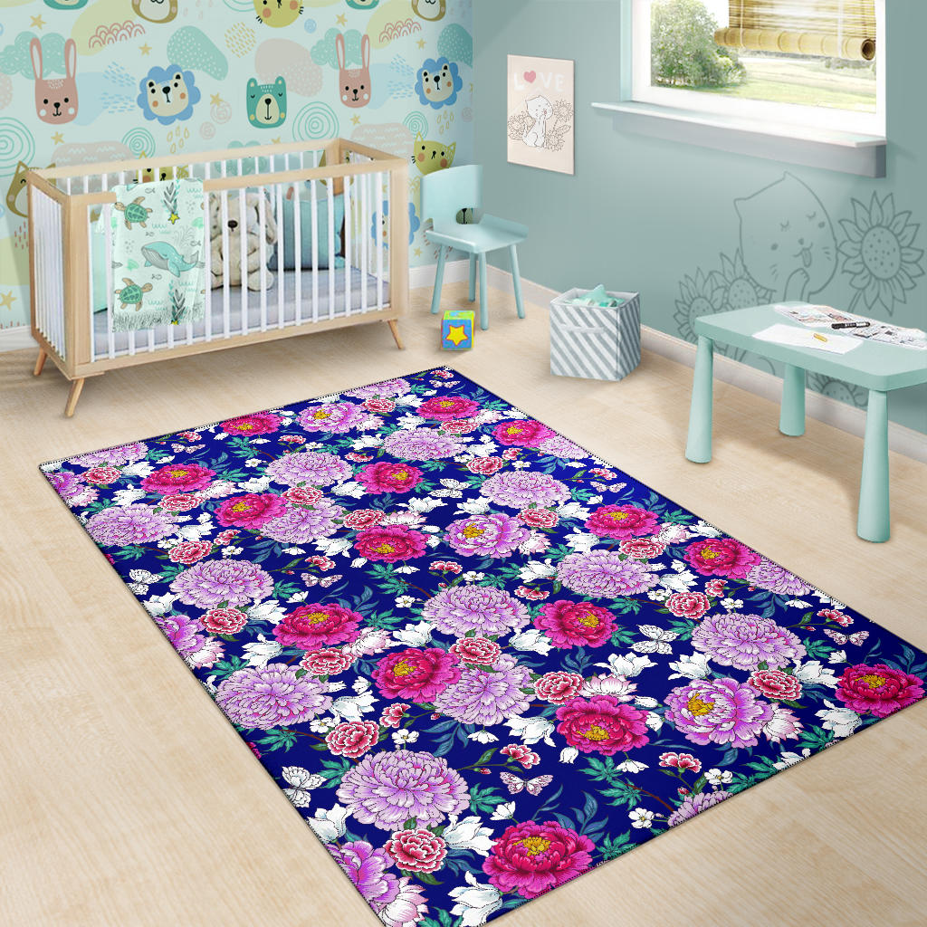 Dahlia Pattern Print Design DH013 Area Rugs