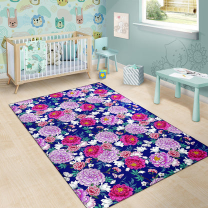 Dahlia Pattern Print Design DH013 Area Rugs