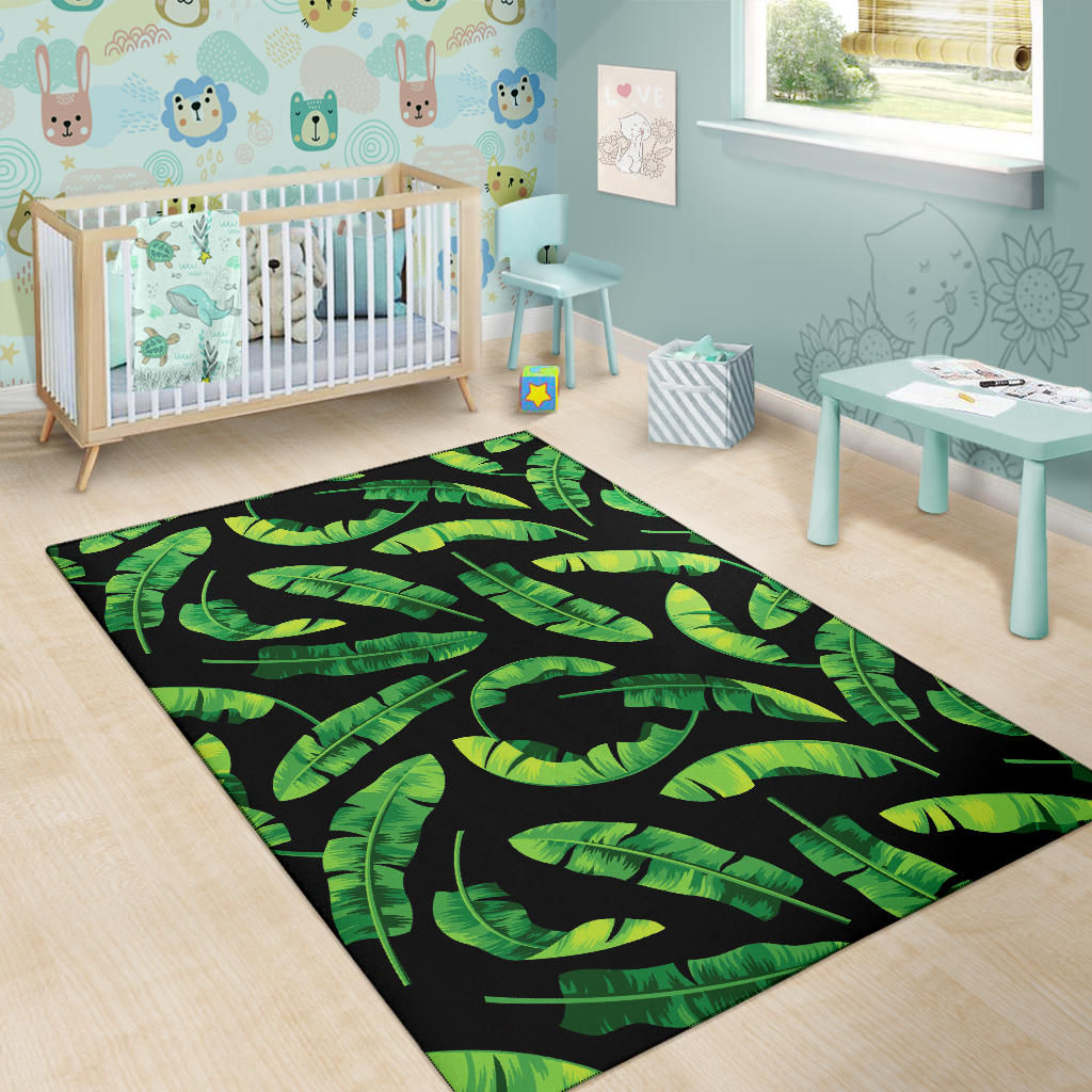 Banana Leaf Pattern Print Design BL02 Area Rugs