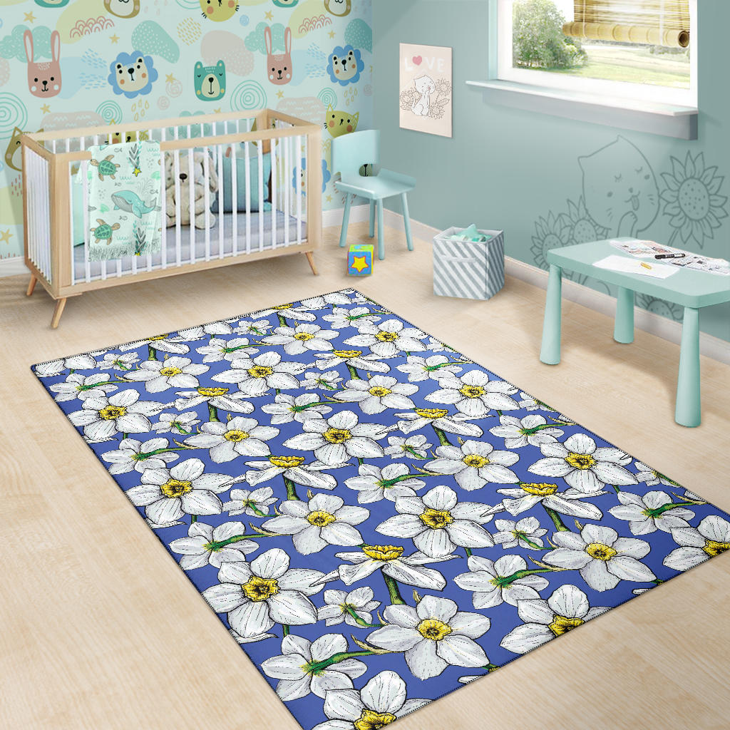 Daffodils Pattern Print Design DF08 Area Rugs