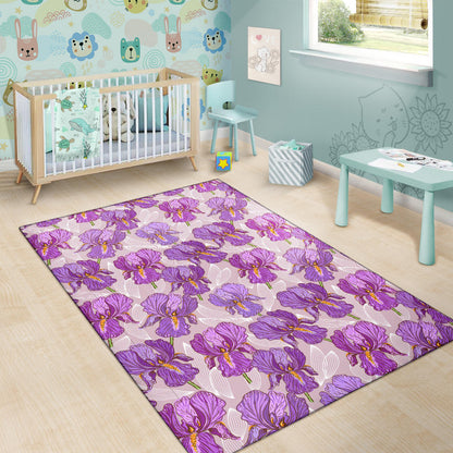 Iris Pattern Print Design IR05 Area Rugs