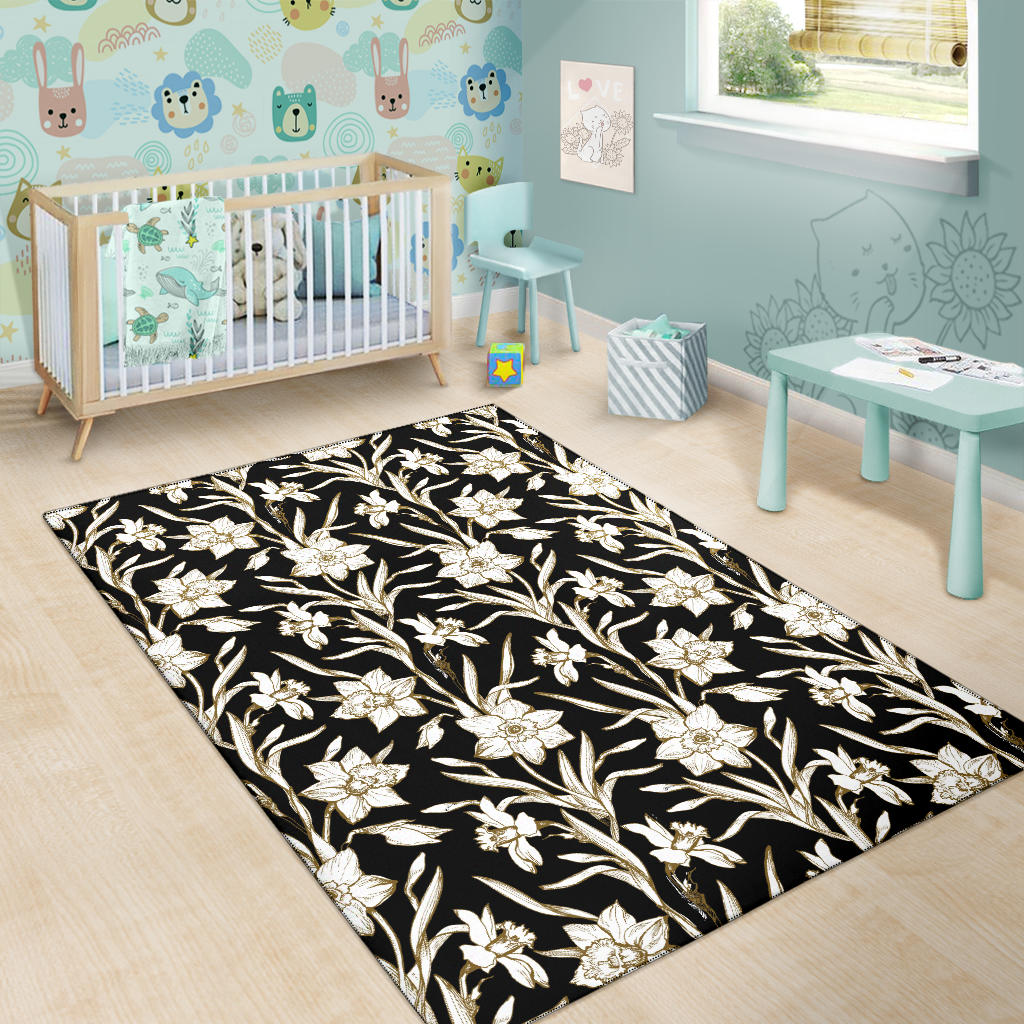 Daffodils Pattern Print Design DF06 Area Rugs